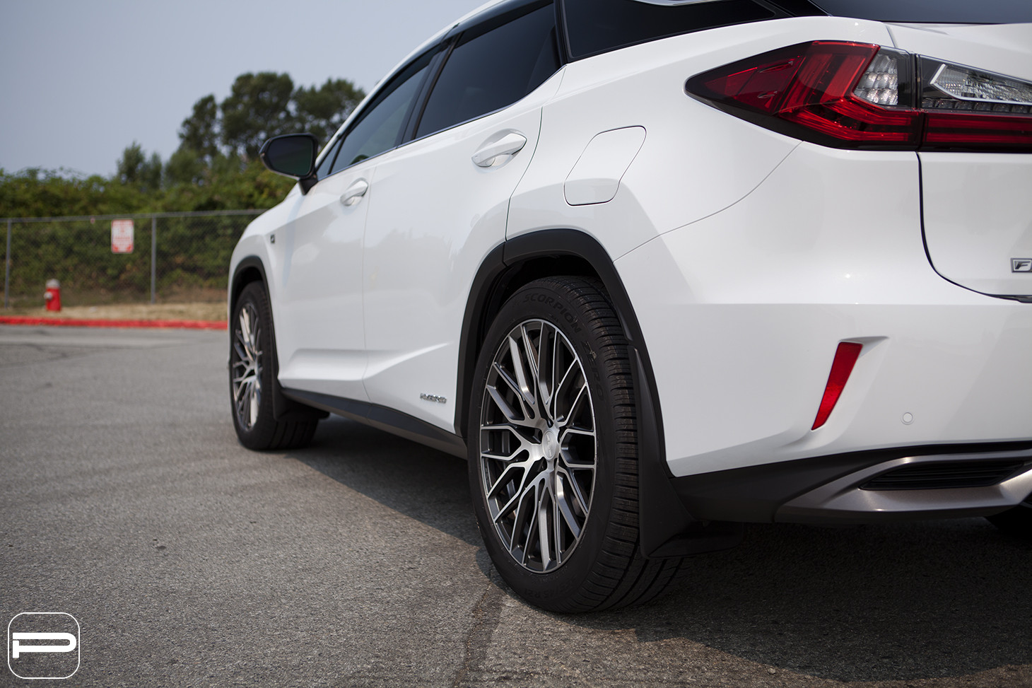 Red Clear LED Taillighs on White Lexus RX - Photo by PUR Wheels