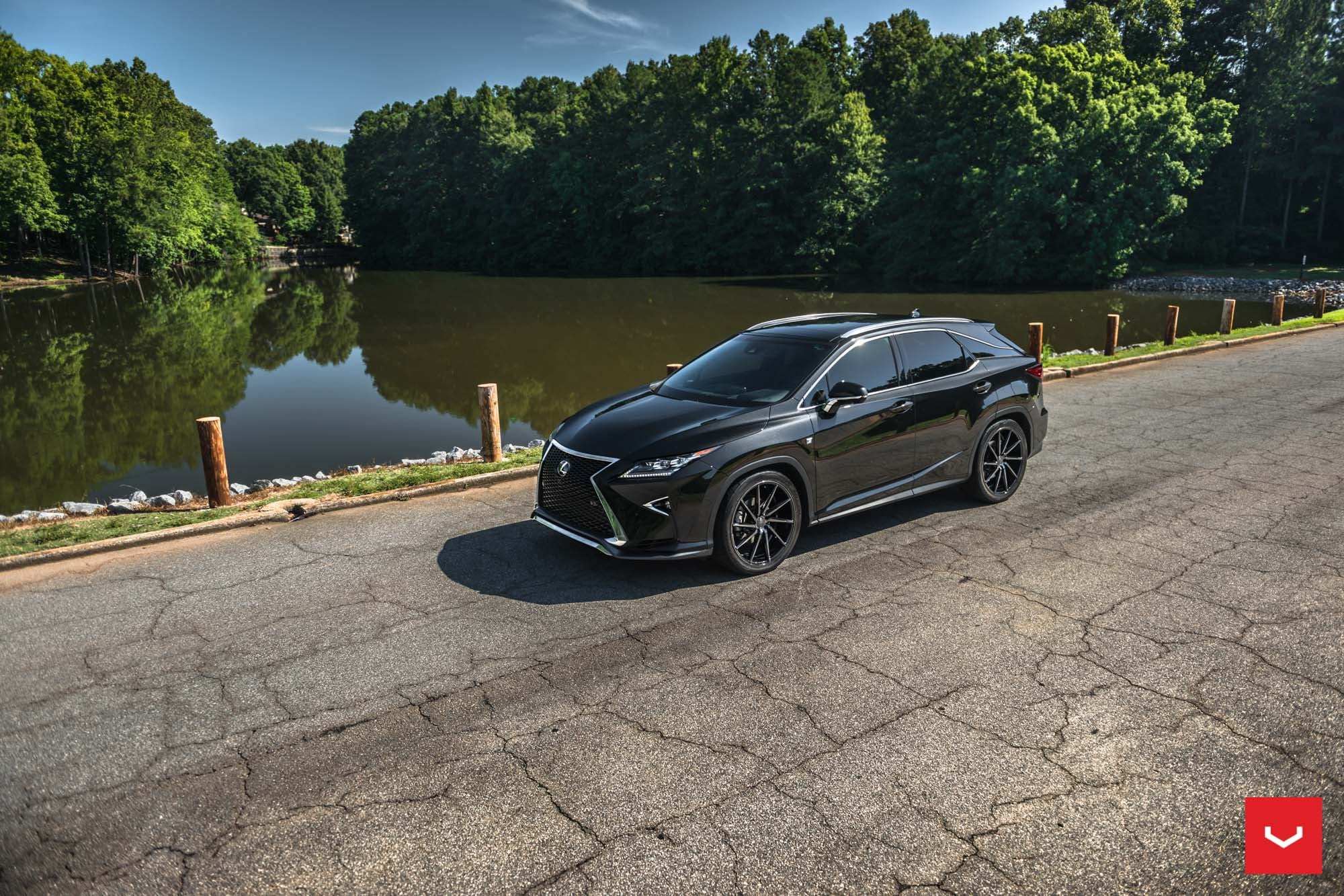 Black Lexus RX with Custom Projector Headlights - Photo by Vossen