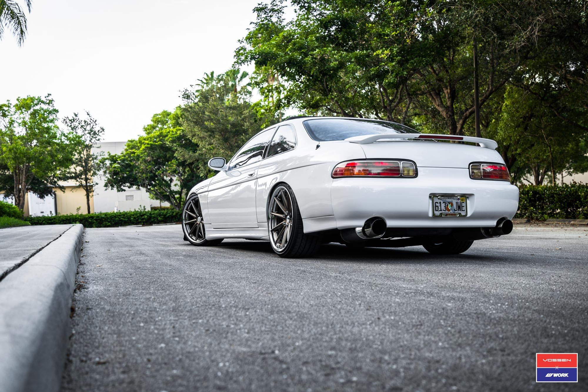 Rear Spoiler with Light on White Lexus SC - Photo by Vossen