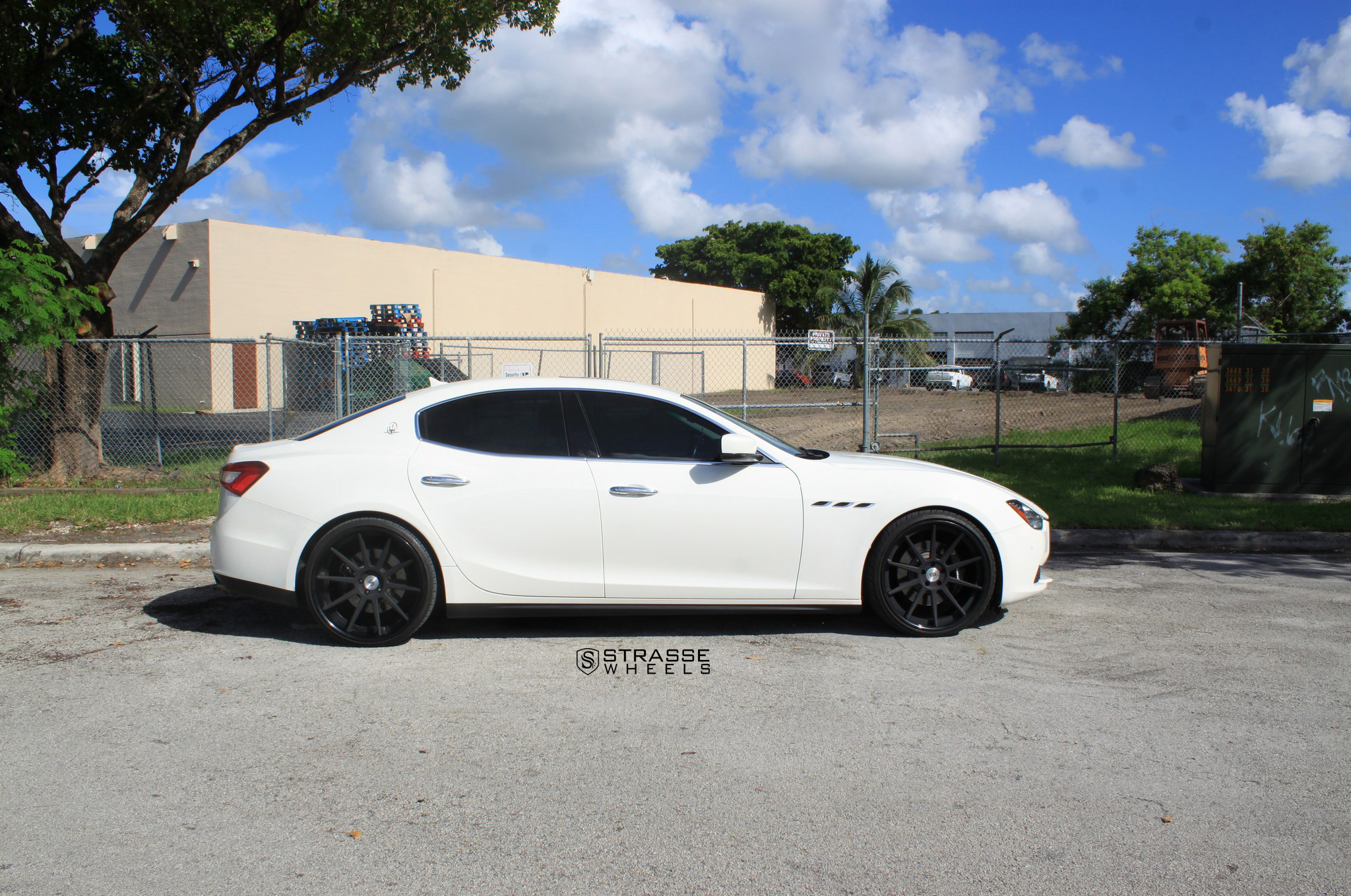 Custom White Maserati Ghibli Side Vents - Photo by Strasse Forged