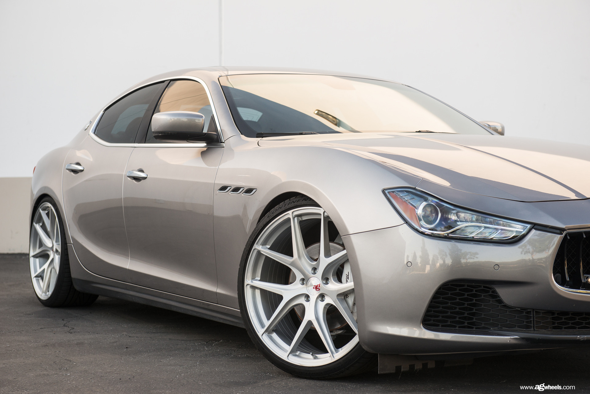 Red LED Taillights on White Maserati Ghibli - Photo by Vorsteiner