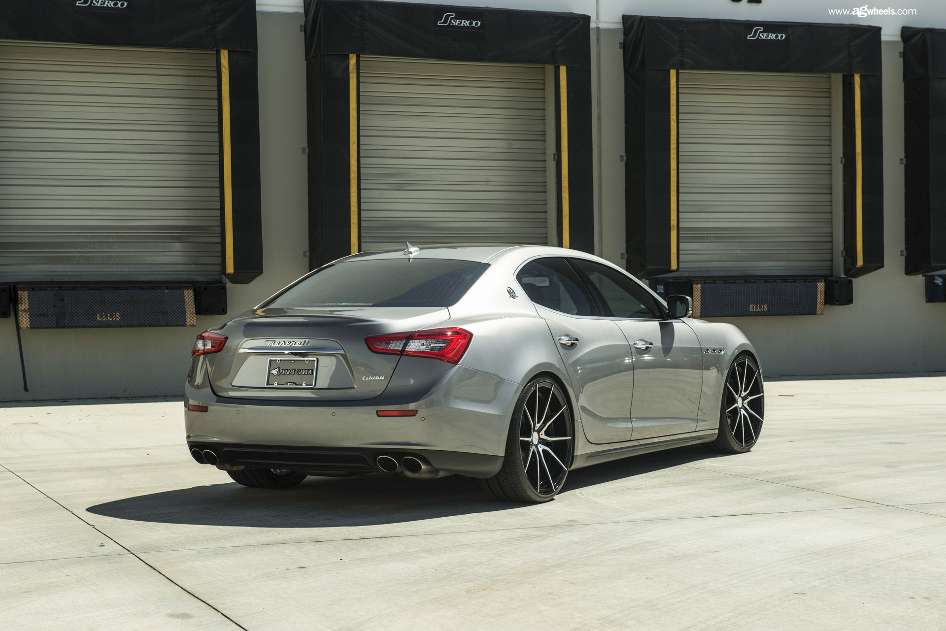 Custom Silver Maserati Ghibli Rear Diffuser - Photo by Avant Garde Wheels