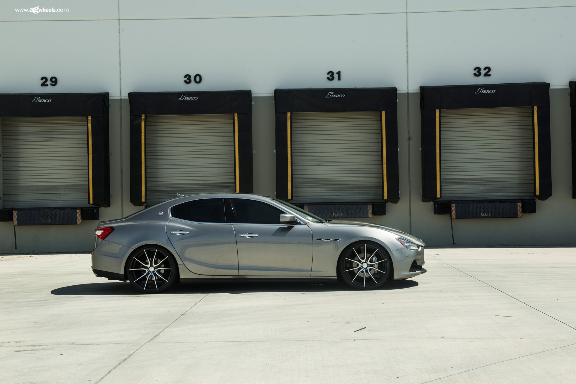 Polished Avant Garde Rims on Silver Maserati Ghibli - Photo by Avant Garde Wheels