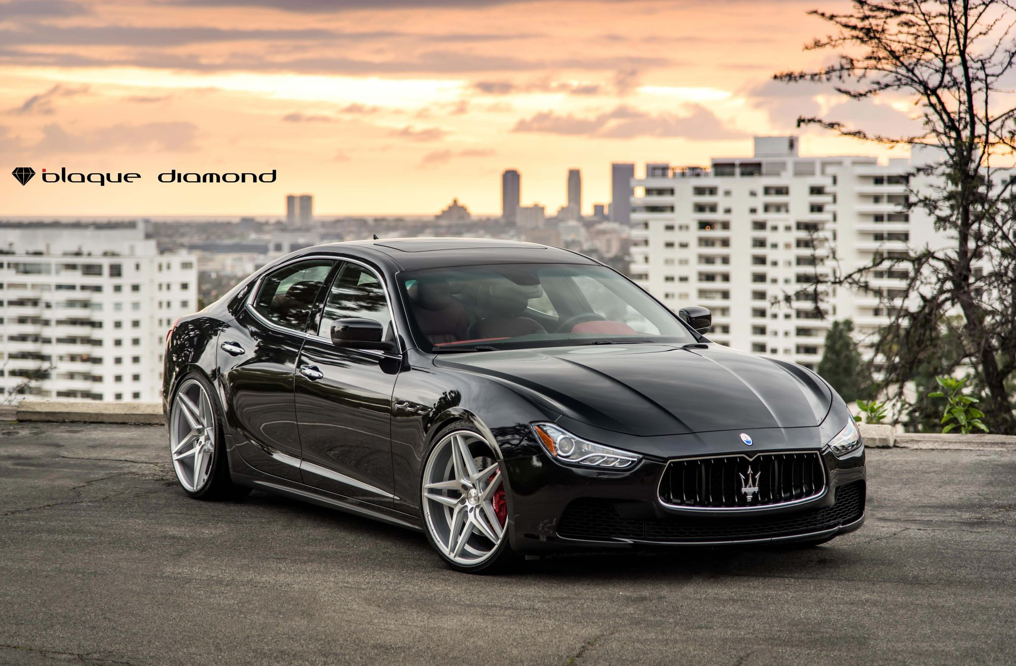 Black Meserati Ghibli with Aftermarket Front Bumper - Photo by Blaque Diamond