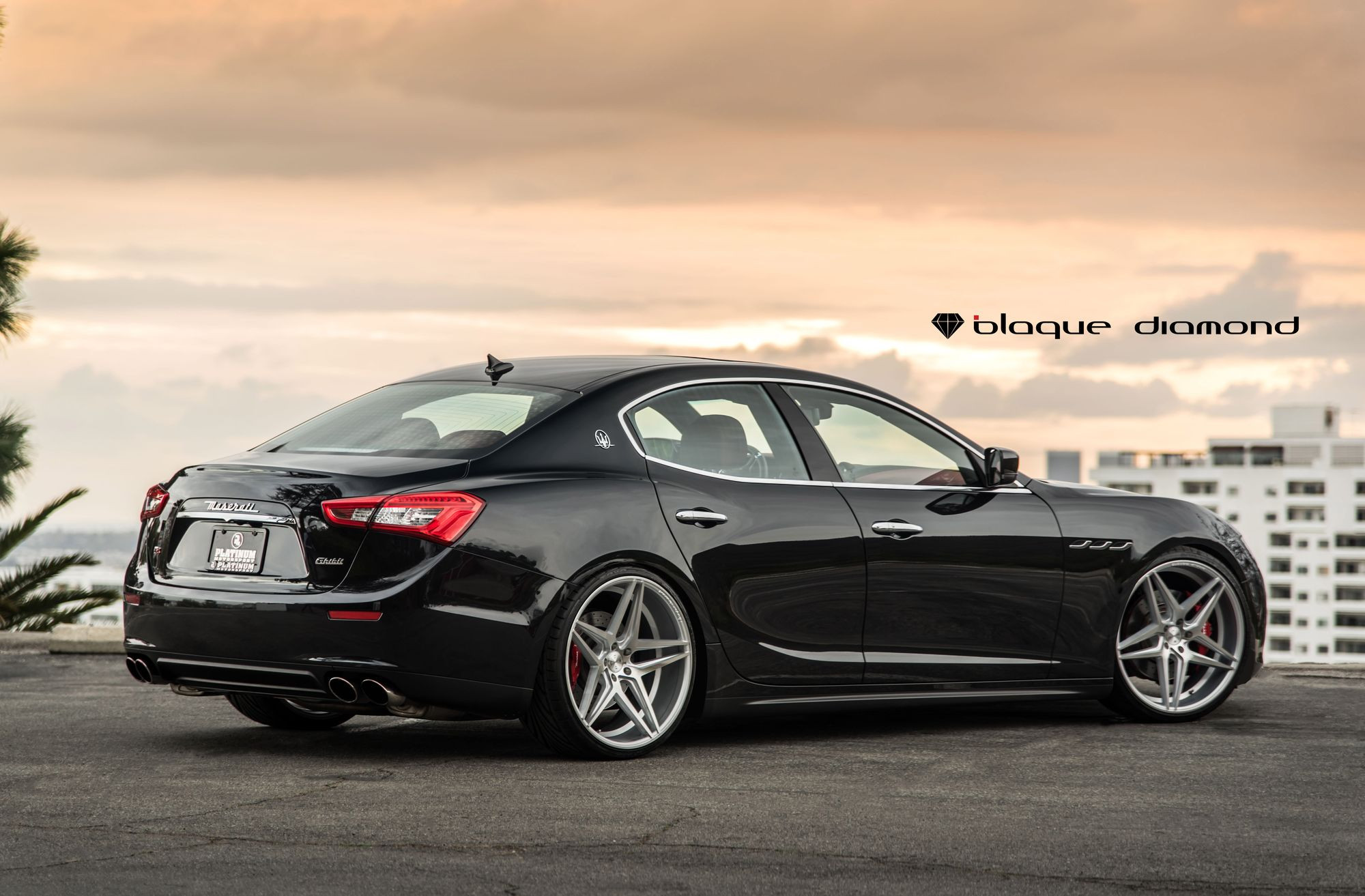Custom Black Meserati Ghibli Rear Diffuser - Photo by Blaque Diamond