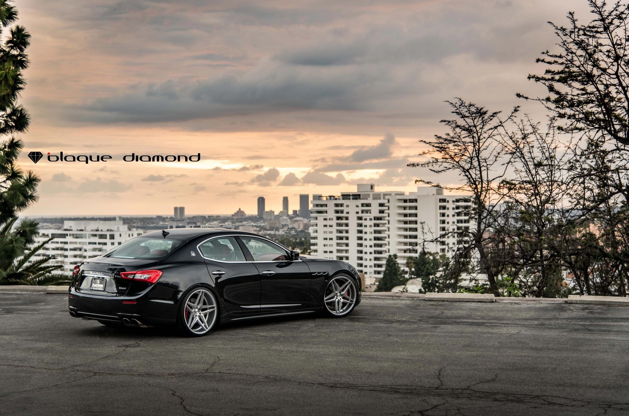 Aftermarket LED Taillights on Black Meserati Ghibli - Photo by Blaque Diamond