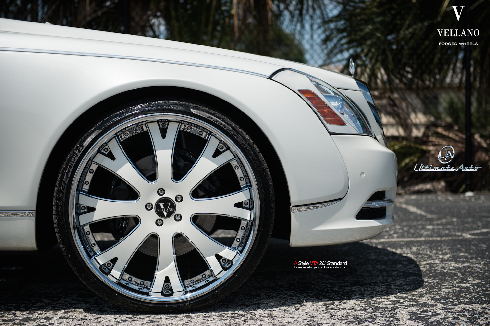 24 Inch VTA Vellano Rims on White Maybach - Photo by Vellano