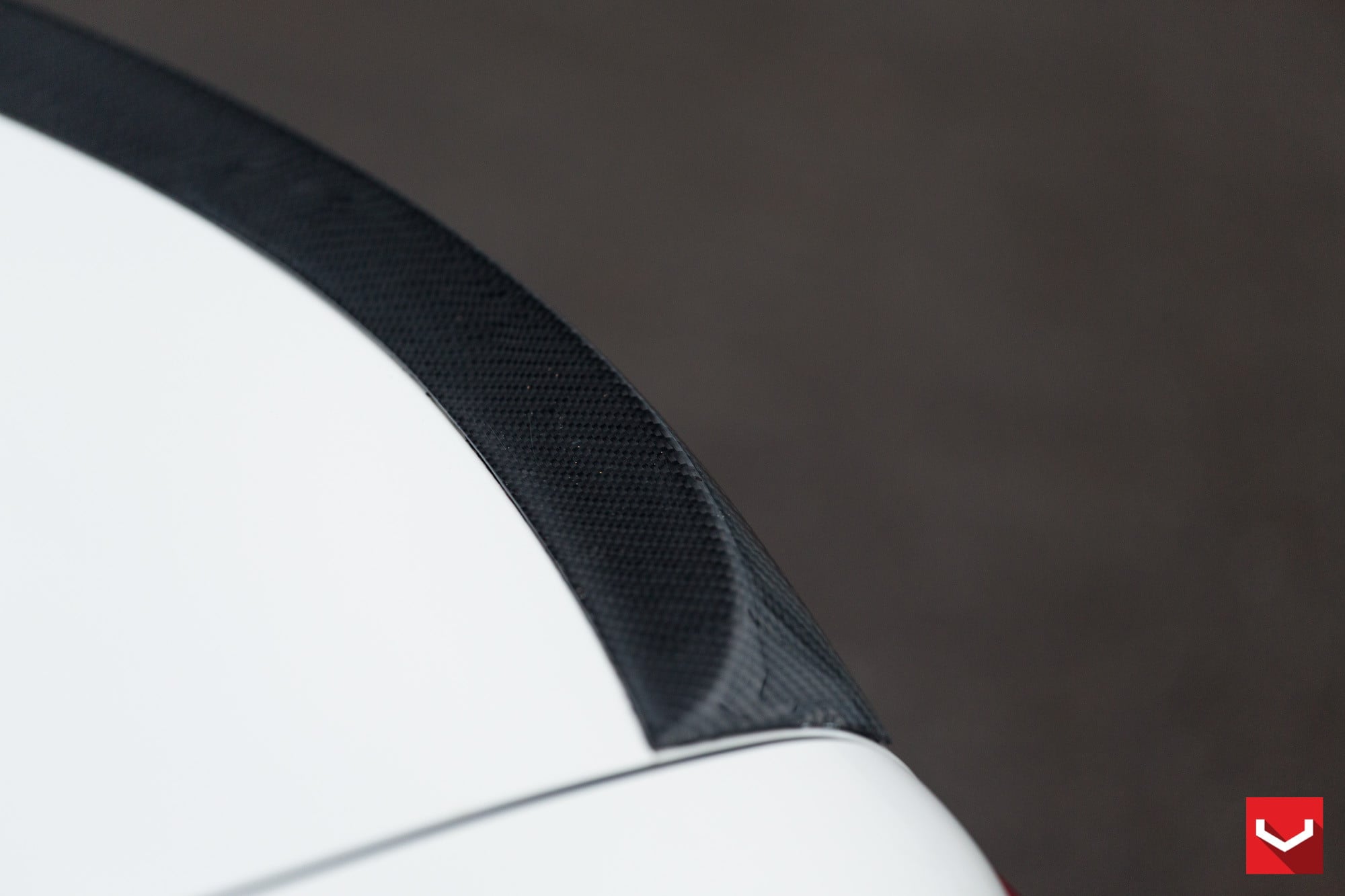 Carbon Fiber Rear Lip Spoiler on White Mazda 6 - Photo by Vossen