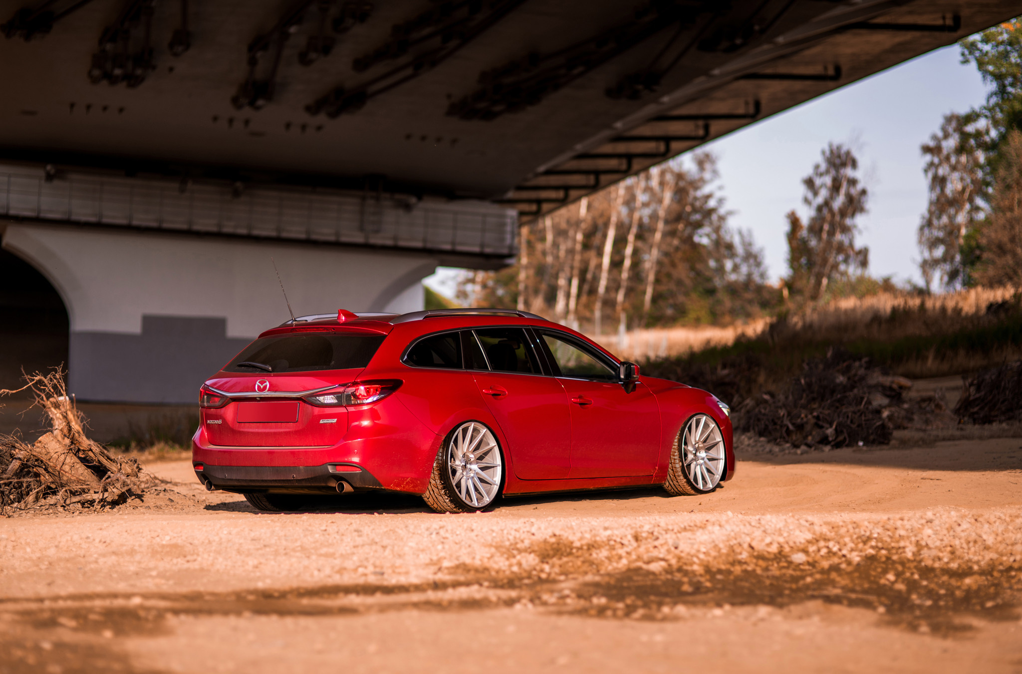 Shark Fin Antenna on Red Mazda 6 - Photo by JR Wheels