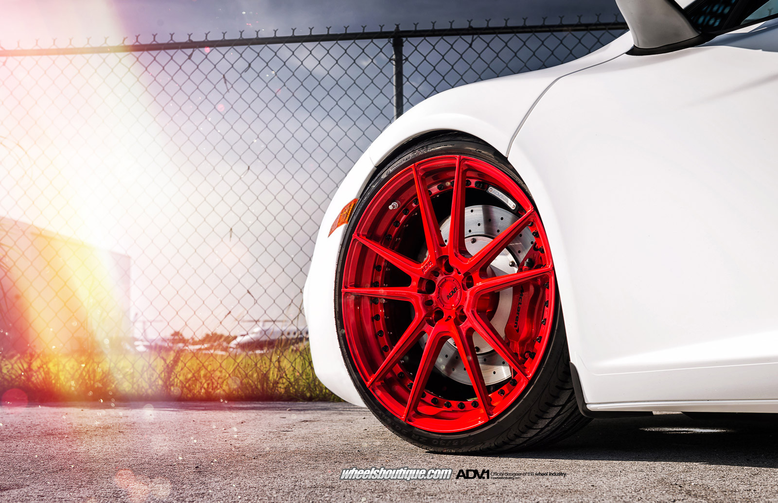 Matte Red ADV5.2 Wheels on White Mclaren 12C - Photo by ADV.1