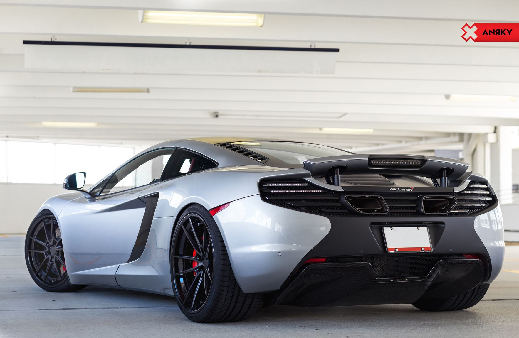Silver McLaren 12C with Custom Style Rear Spoiler - Photo by Anrky Wheels
