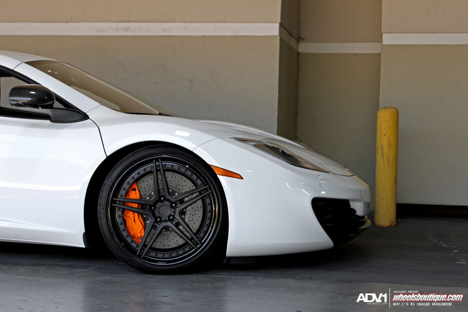 ADV1 Rims with Orange Brakes on White Mclaren 12C - Photo by ADV.1