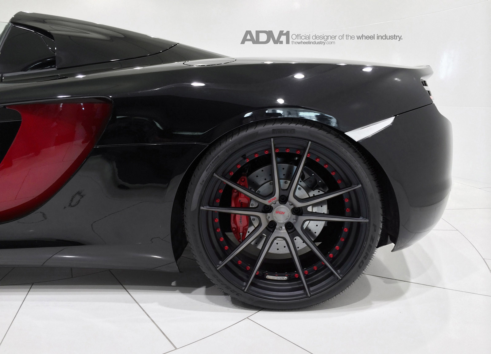 Black ADV1 Modular Wheels With Red Rivets - Photo by ADV.1