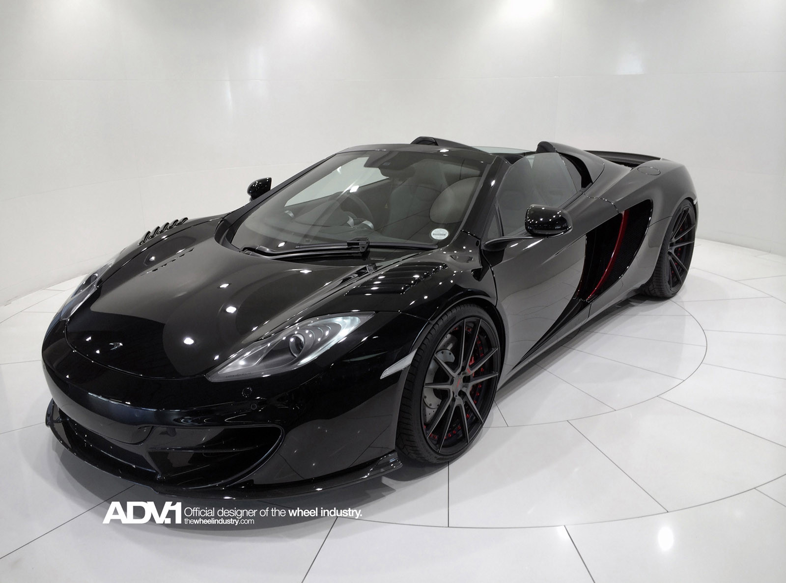 Black Mclaren 12c With Red Side Scoop - Photo by ADV.1