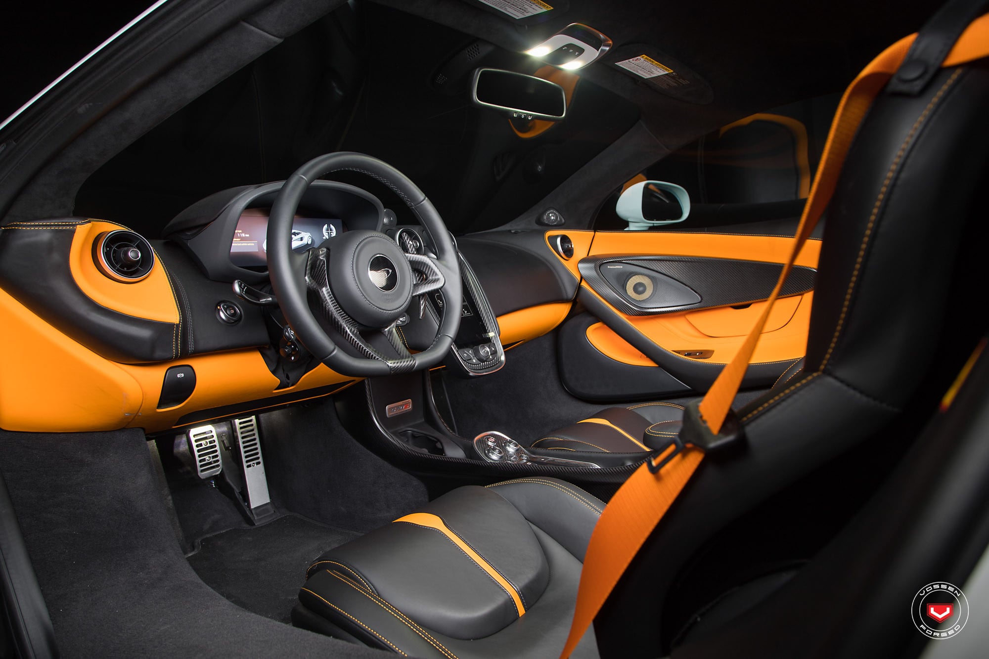 White McLaren 570S with Aftermarket Interior Kit - Photo by Vossen