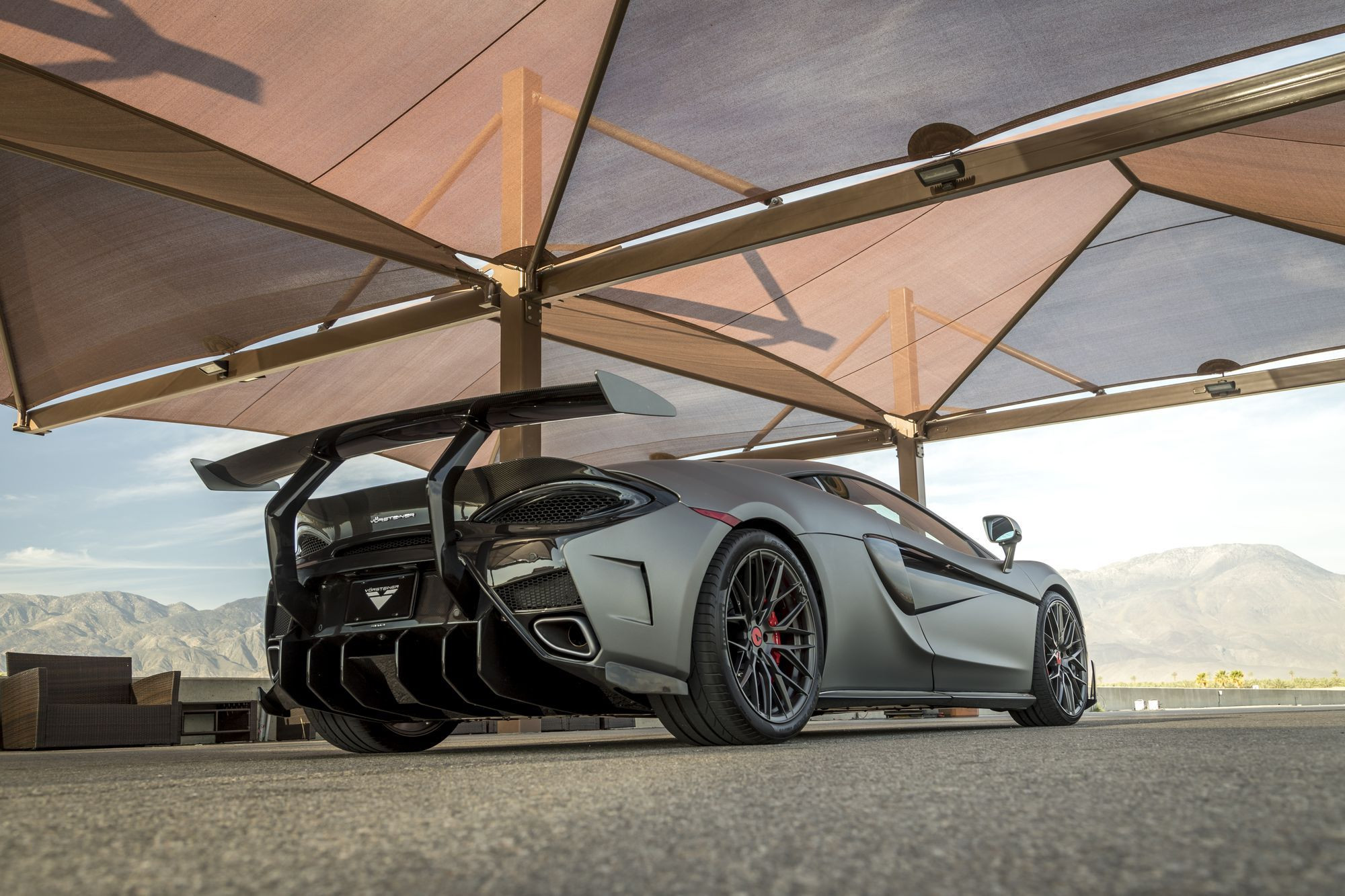 Gray Matte McLaren 570S with Large Wing Spoiler - Photo by Vorstiner