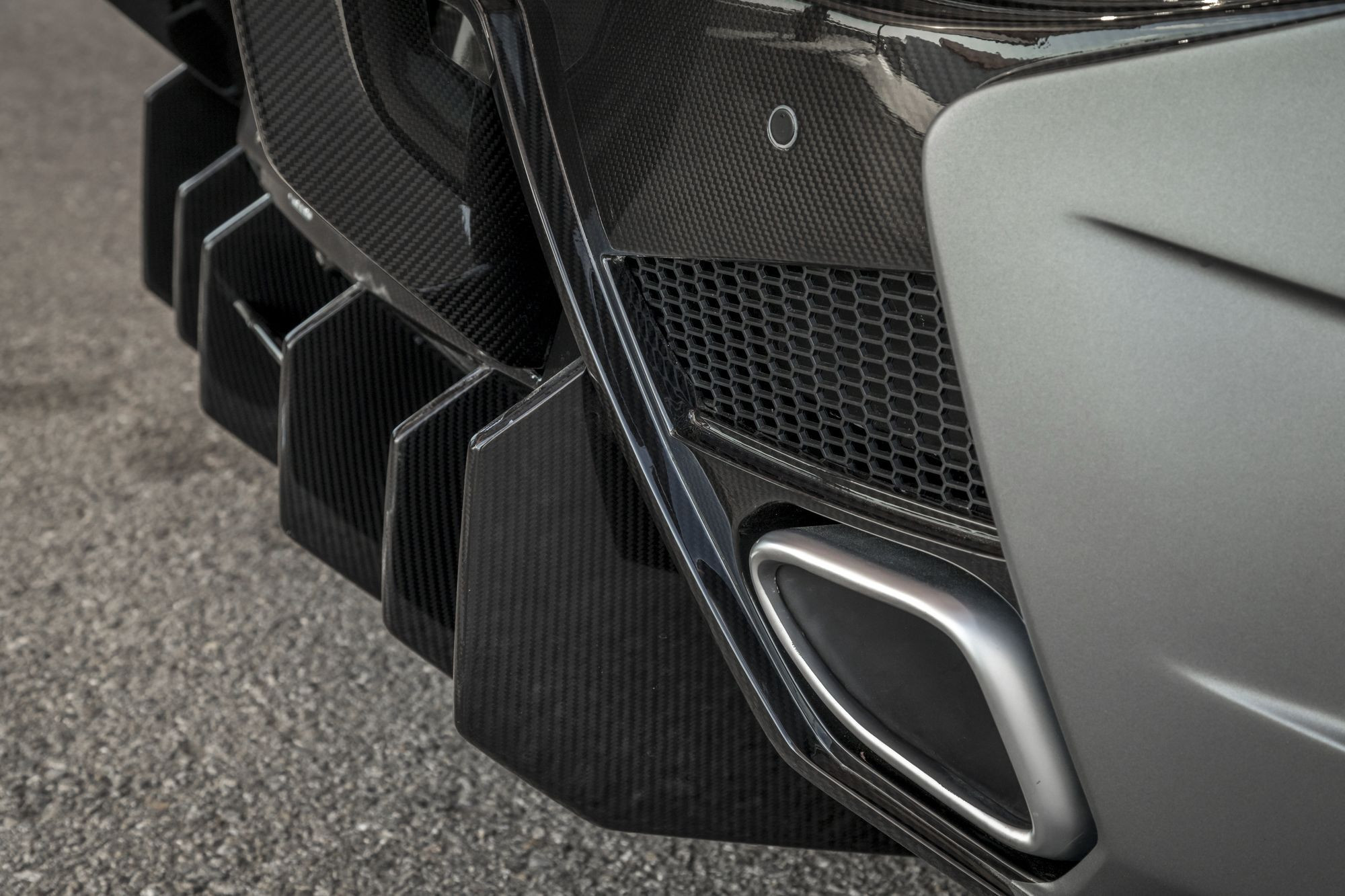 Gray McLaren 570S with Carbon Fiber Rear Diffuser - Photo by Vorstiner