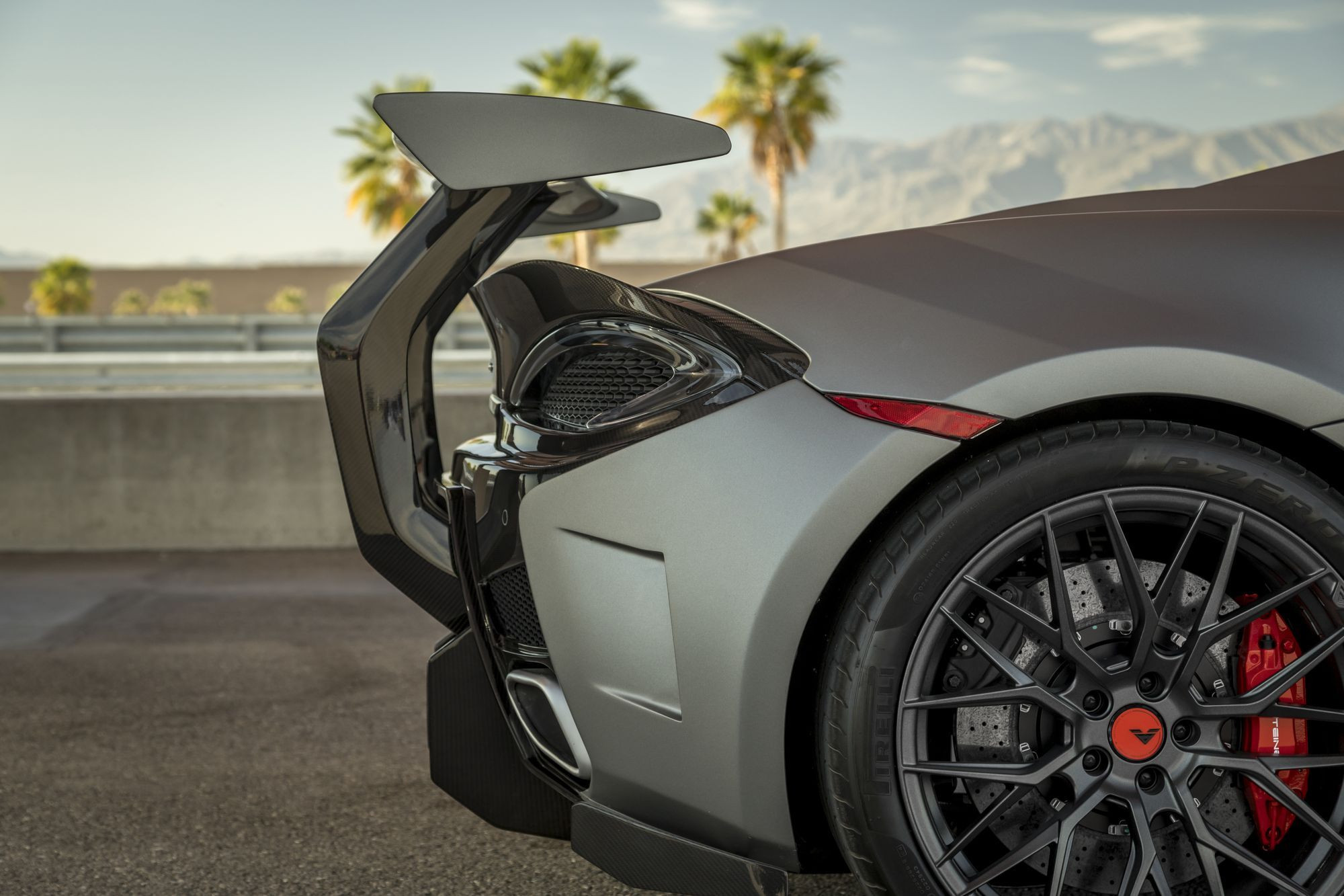Pirelli Tires on Custom Gray McLaren 570S - Photo by Vorstiner