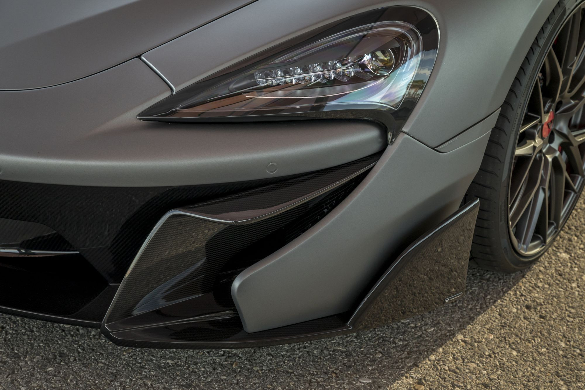 Gray McLaren 570S with Carbon Fiber Canards - Photo by Vorstiner
