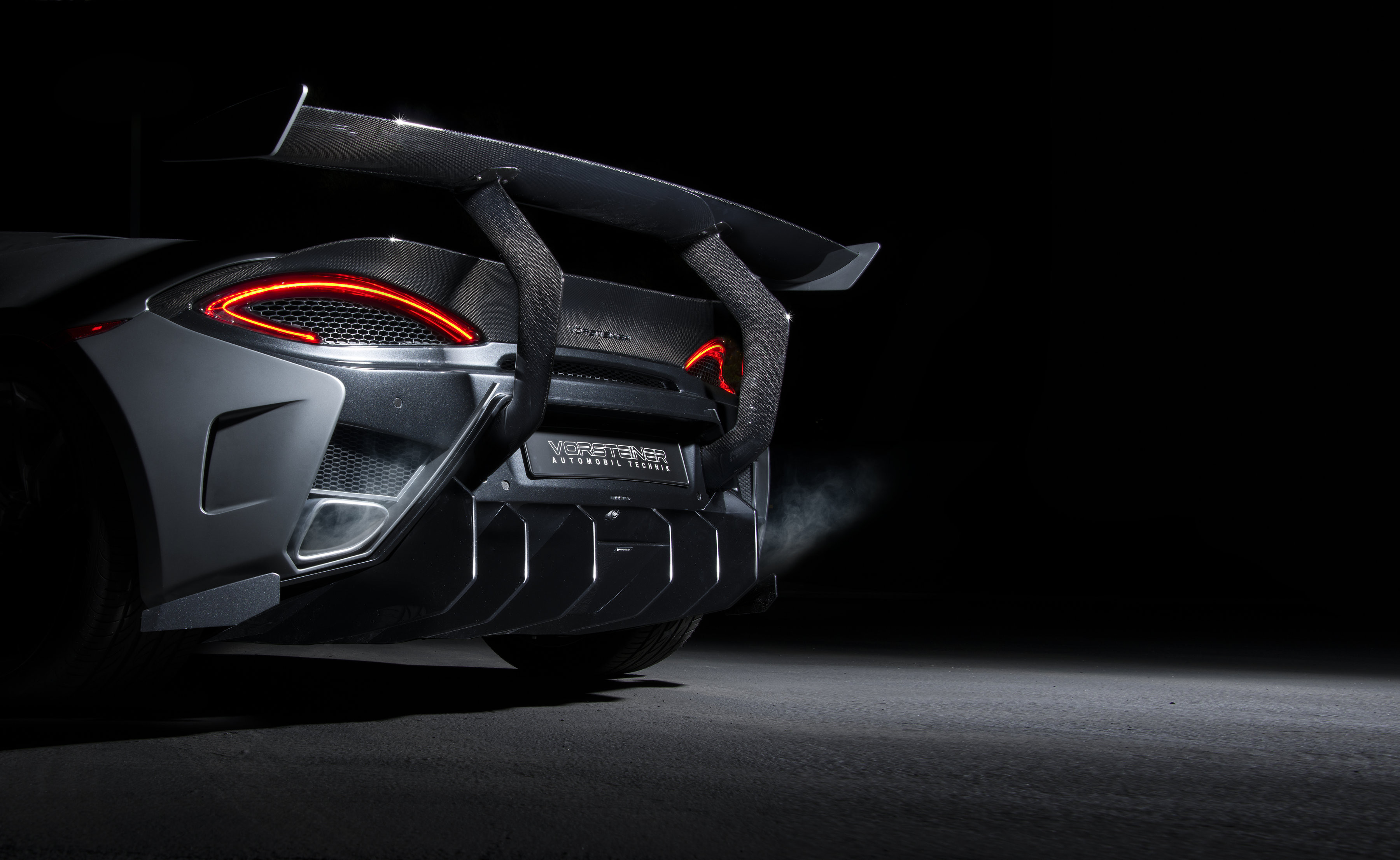 Gray McLaren 570S with Custom LED Taillights - Photo by Vorstiner