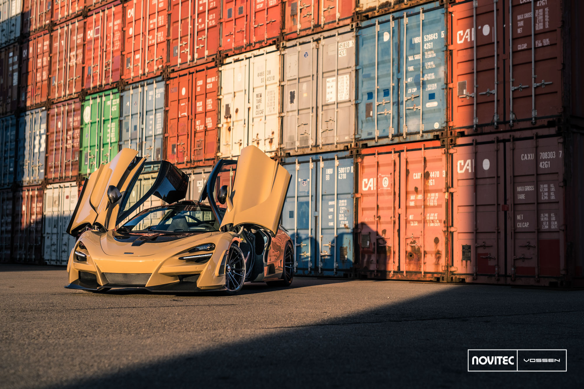 Tan McLaren 720S with Vertical Doors - Photo by Vossen Wheels