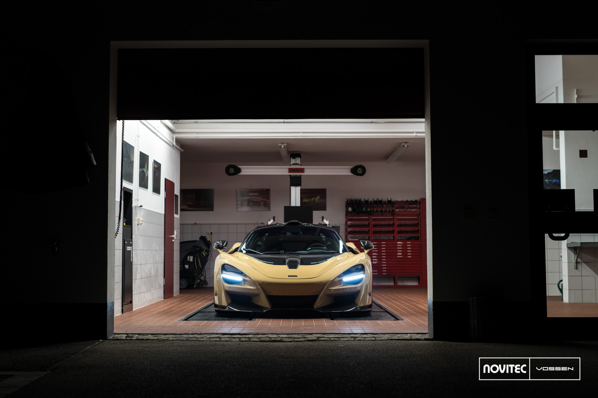 Custom Tan McLaren 720S Front Bumper - Photo by Vossen Wheels
