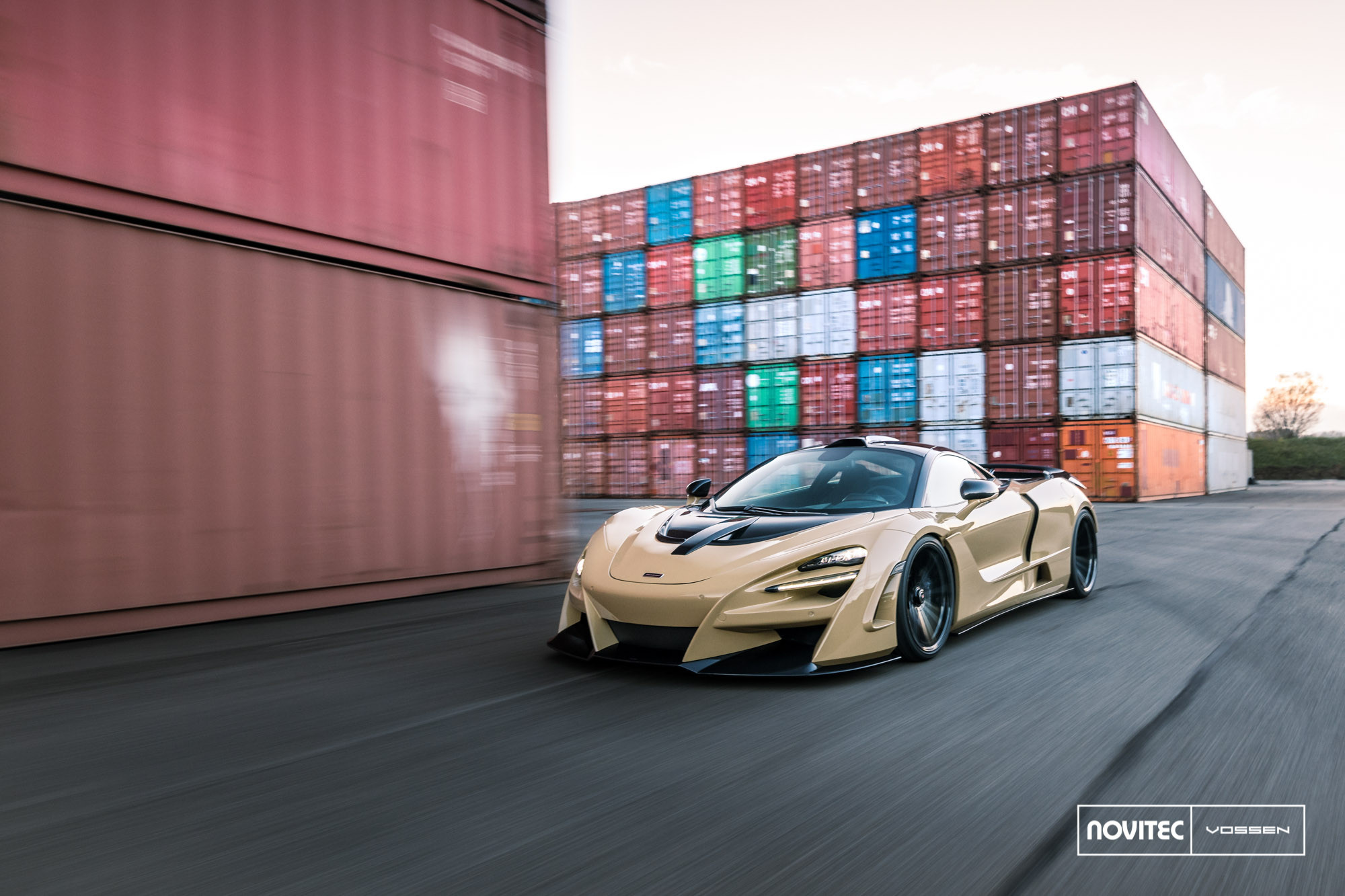 Aftermarket Side Vents on Tan McLaren 720S - Photo by Vossen Wheels