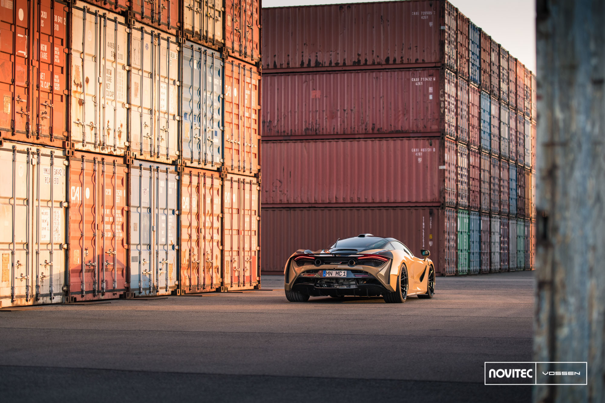 Tan McLaren 720S Red Taillights - Photo by Vossen Wheels