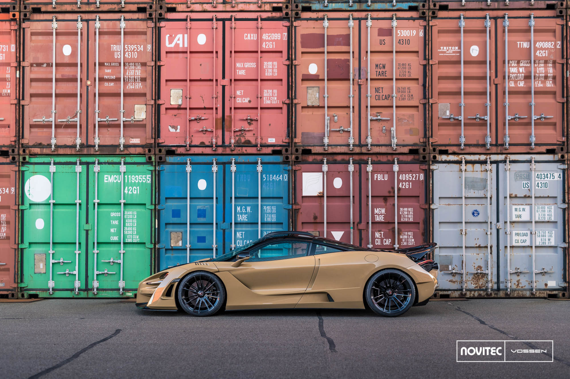 Custom Tan McLaren 720S Side Scoops - Photo by Vossen Wheels