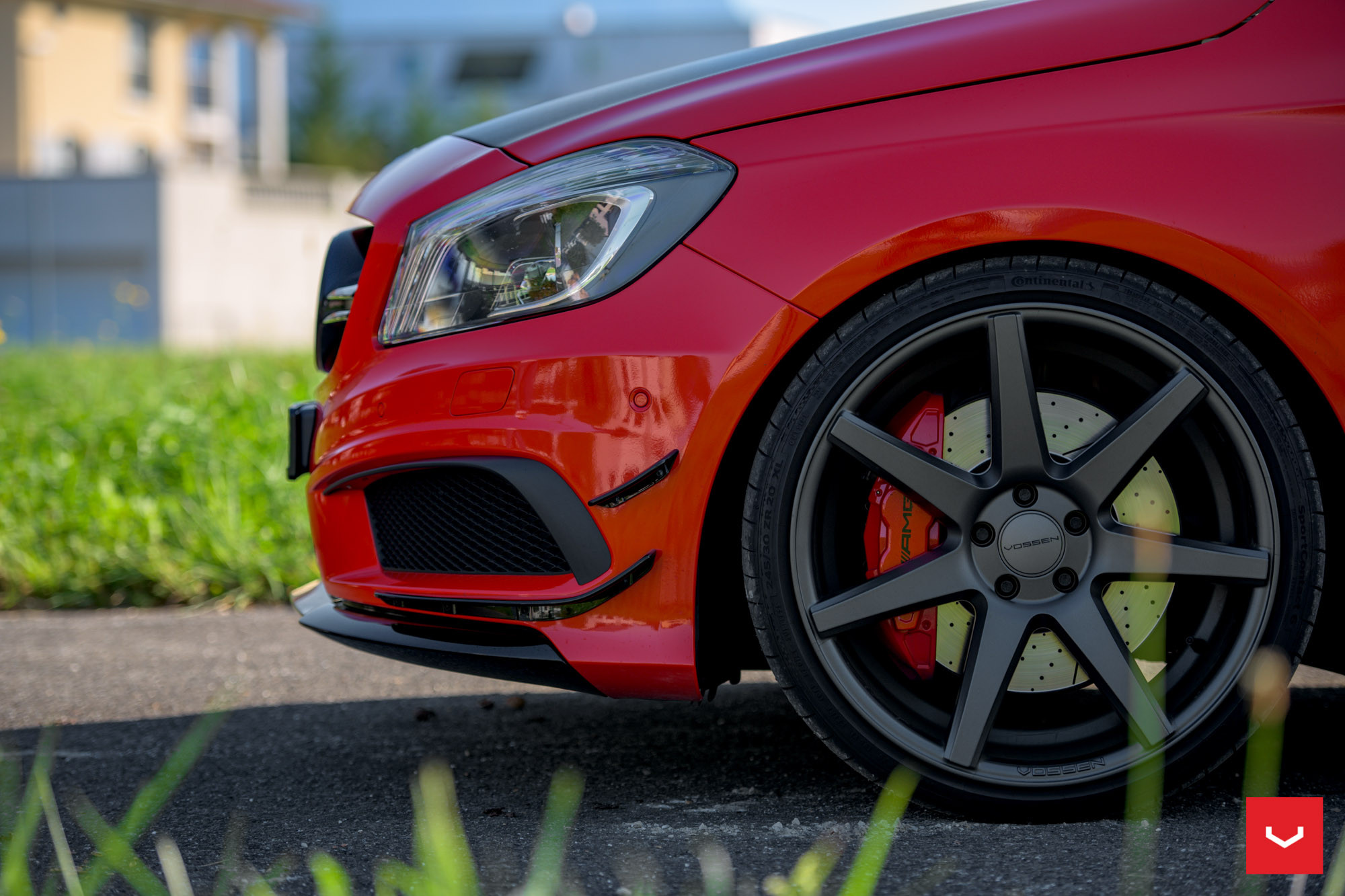 Dark Smoke Vossen Rims with Red Brakes on Mercedes A Class - Photo by Vossen
