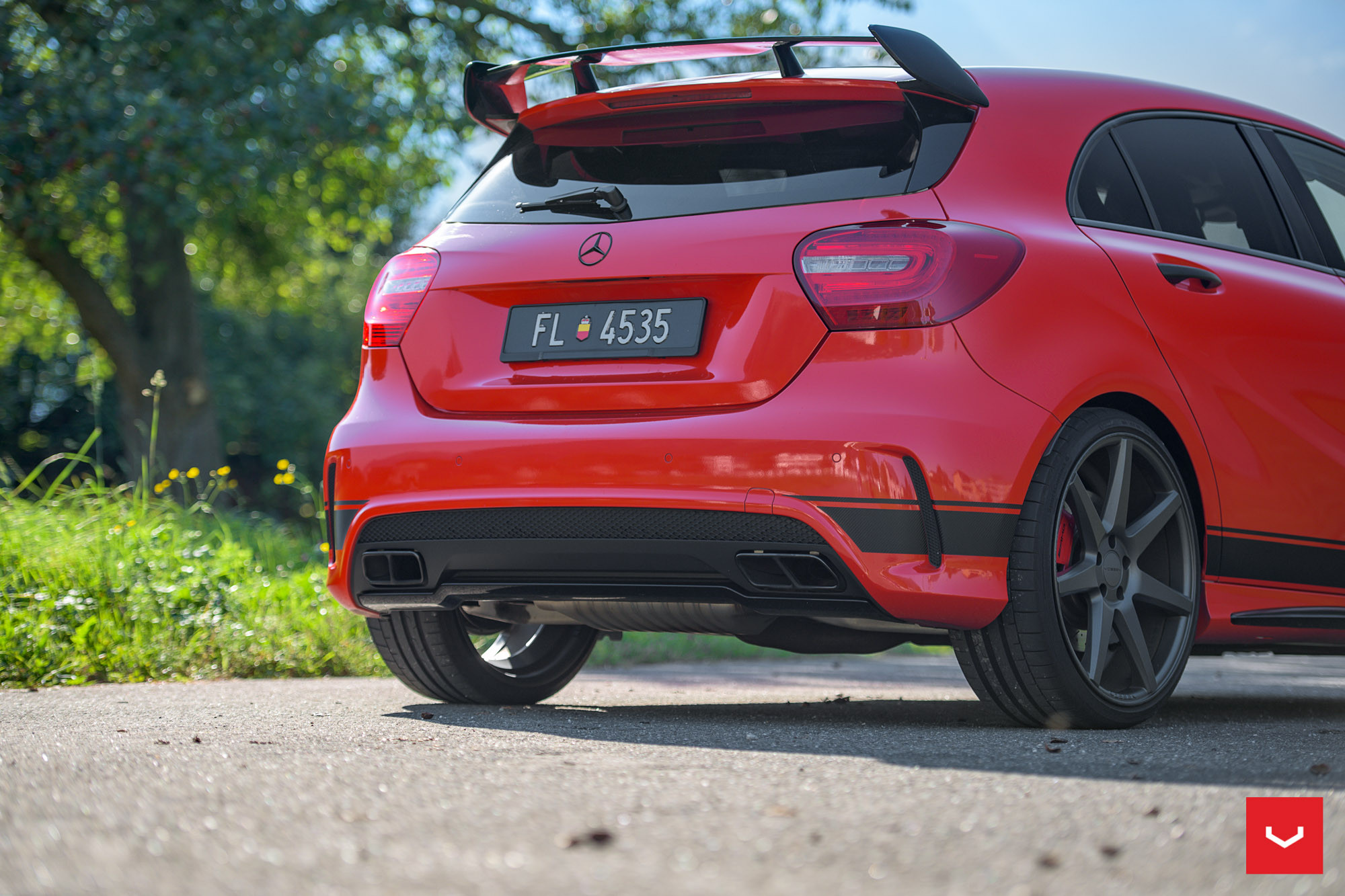 Custom Red Mercedes A Class with Rear Bumper Cover - Photo by Vossen