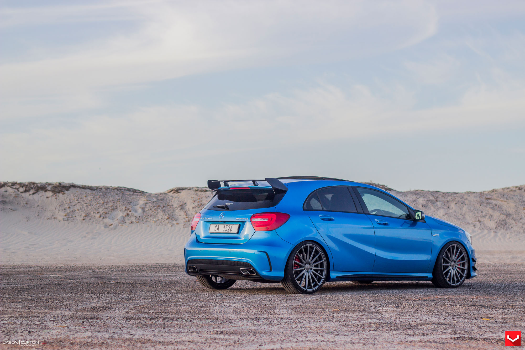 Blue Mercedes A Class with Roofline Spoiler - Photo by Vossen
