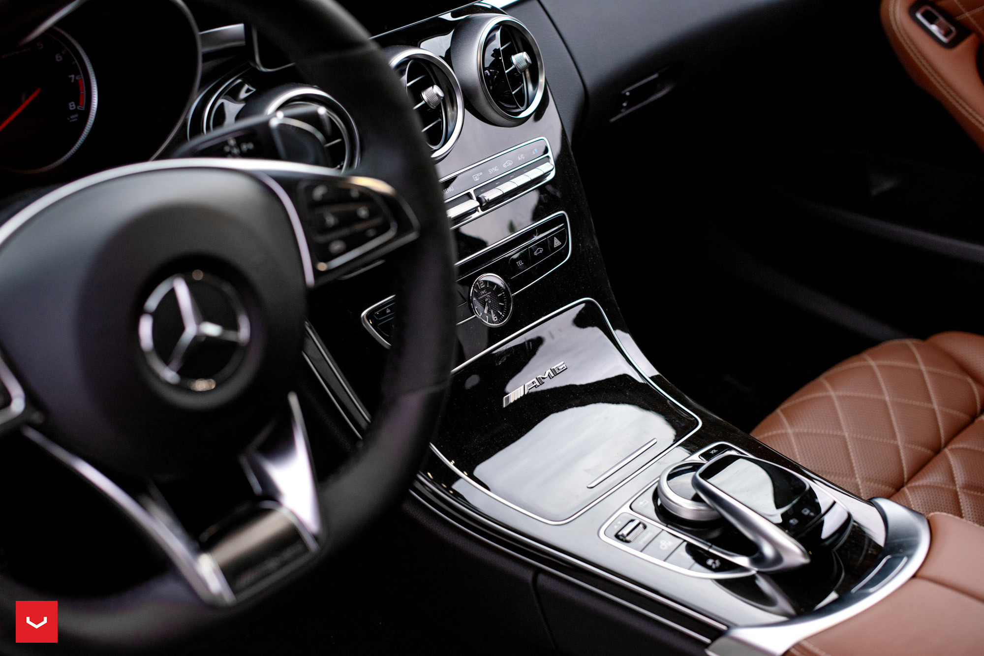 Custom Dash Trim in Mercedes C Class - Photo by Vossen