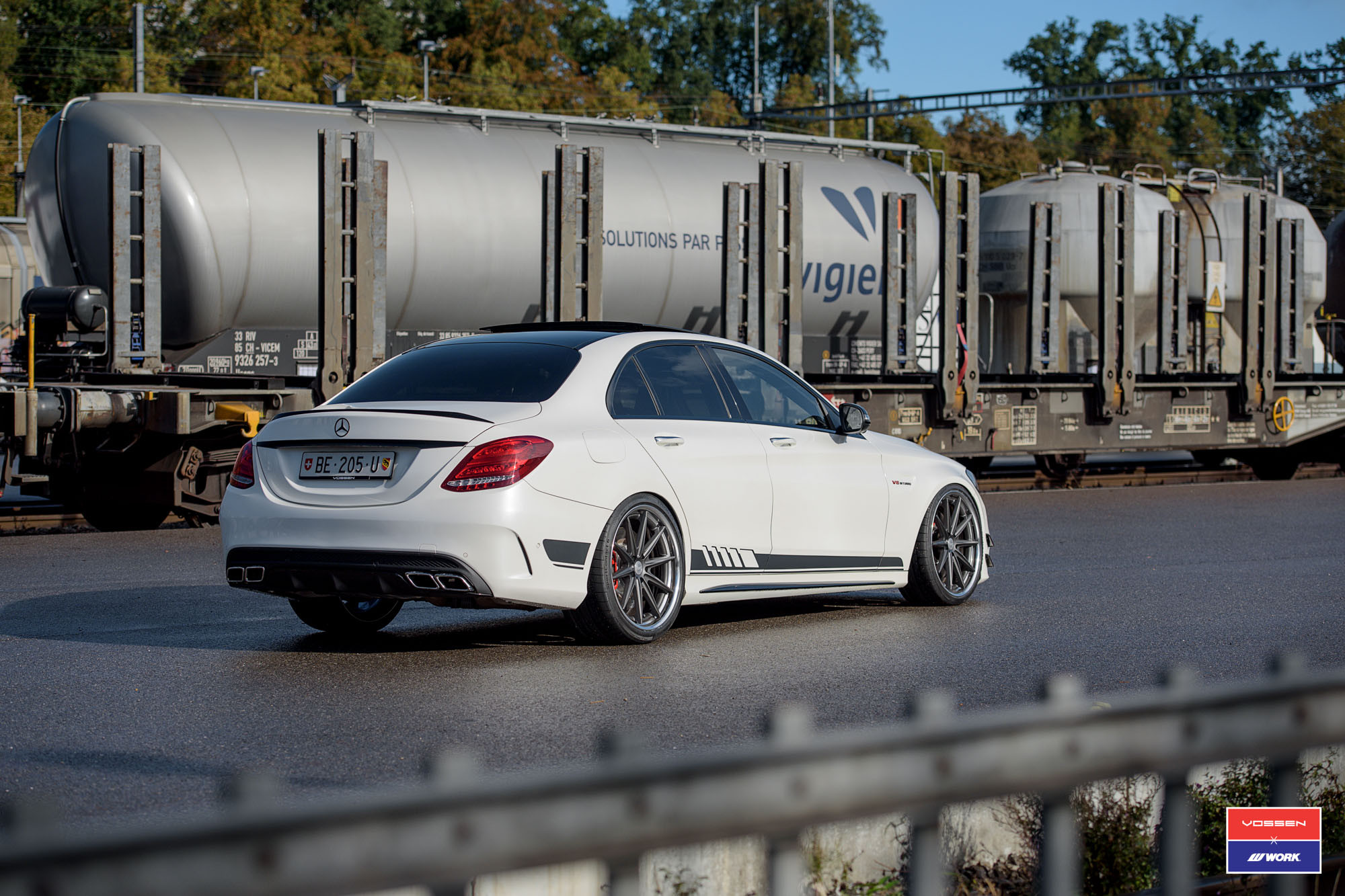 White Mercedes C Class with 20 Inch VWS Vossen Wheels - Photo by Vossen