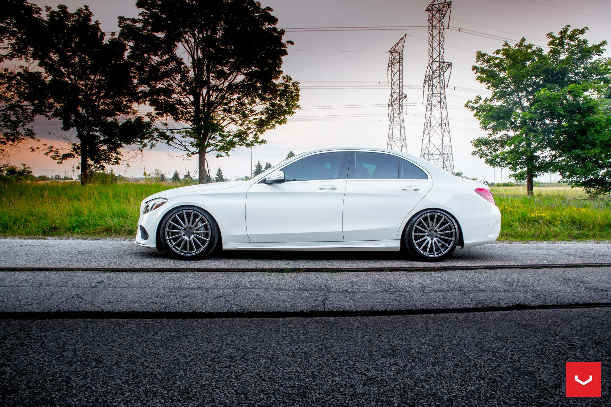 Vossen VFS Wheels on White Mercedes C Class - Photo by Vossen
