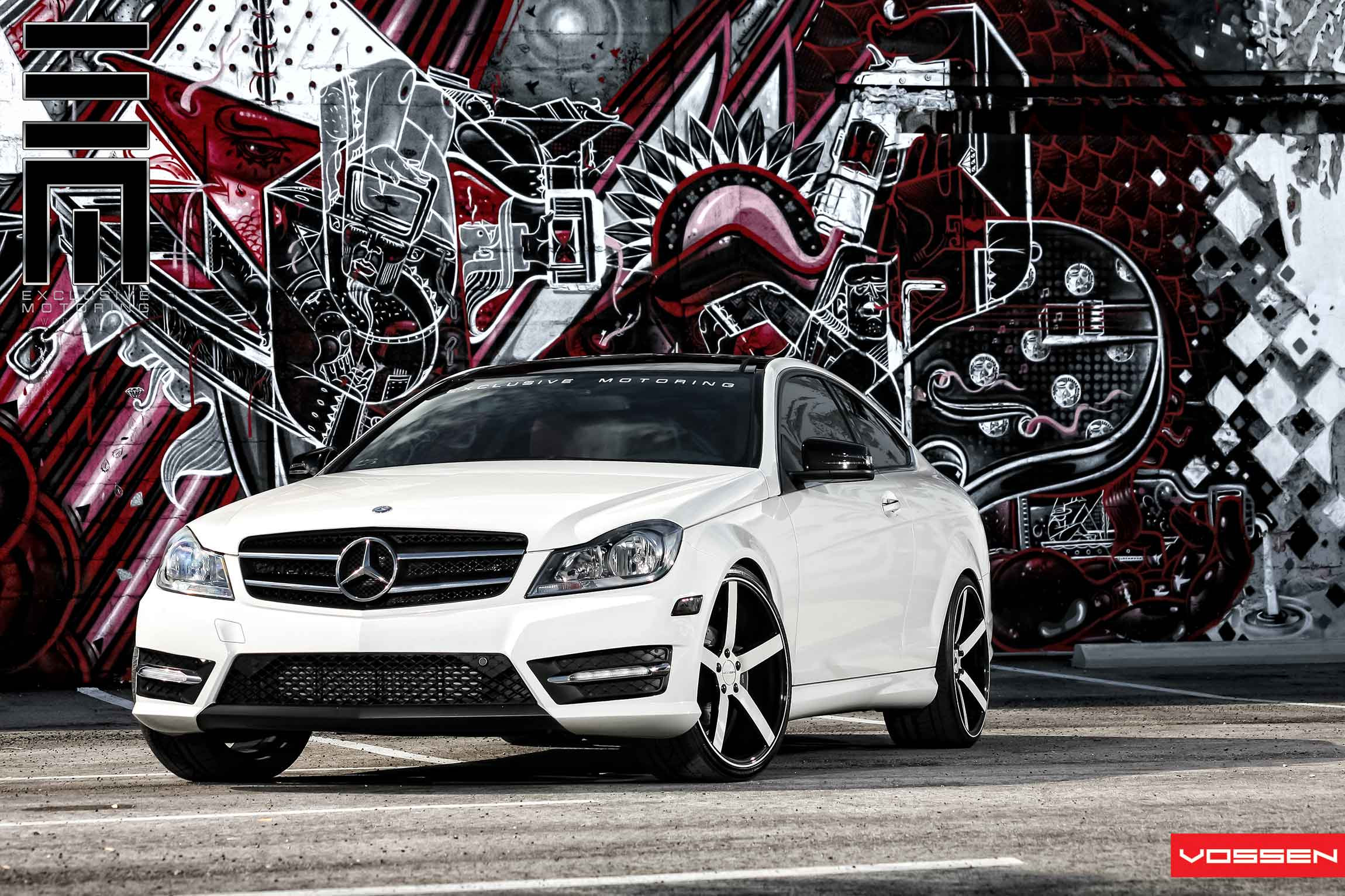 CV3R Vossen Rims on White Mercedes C Class - Photo by Vossen