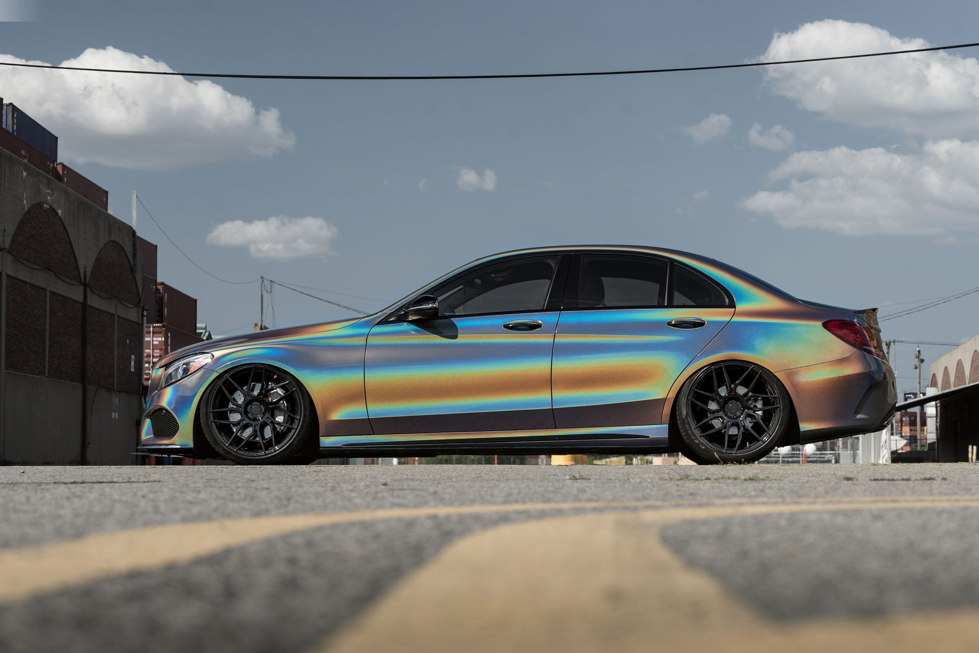 Mercedes C Class with Black Rohana Wheels - Photo by Rohana Wheels