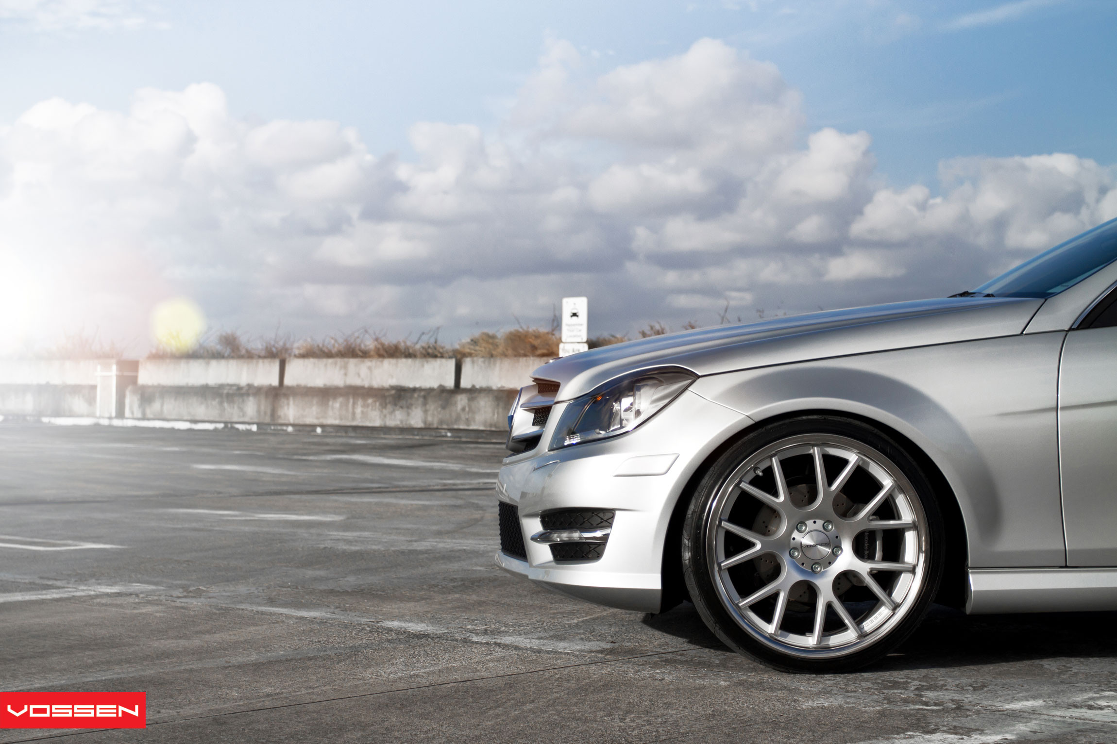 Chrome VFS Vossen Rims on Custom Mercedes C Class - Photo by Vossen