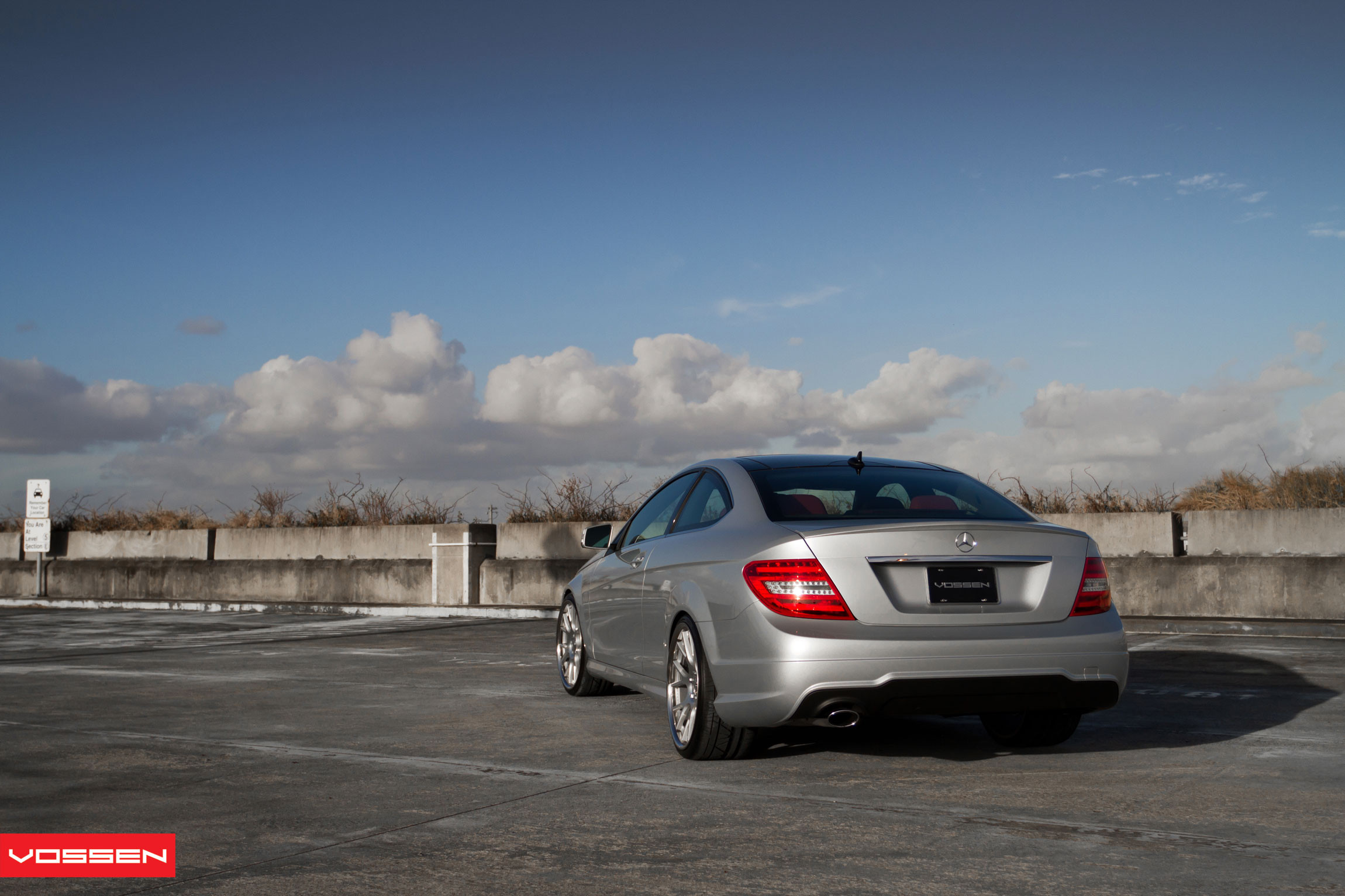 Silver Mercedes C Class Rear Bumper Cover - Photo by Vossen