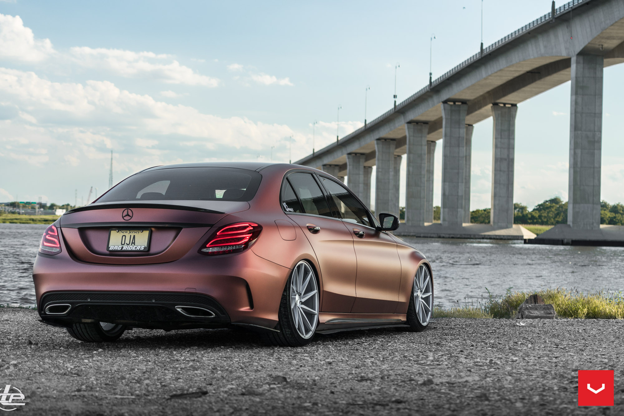 Custom Mercedes C-Class With Vinyl Wrap - Photo by Vossen