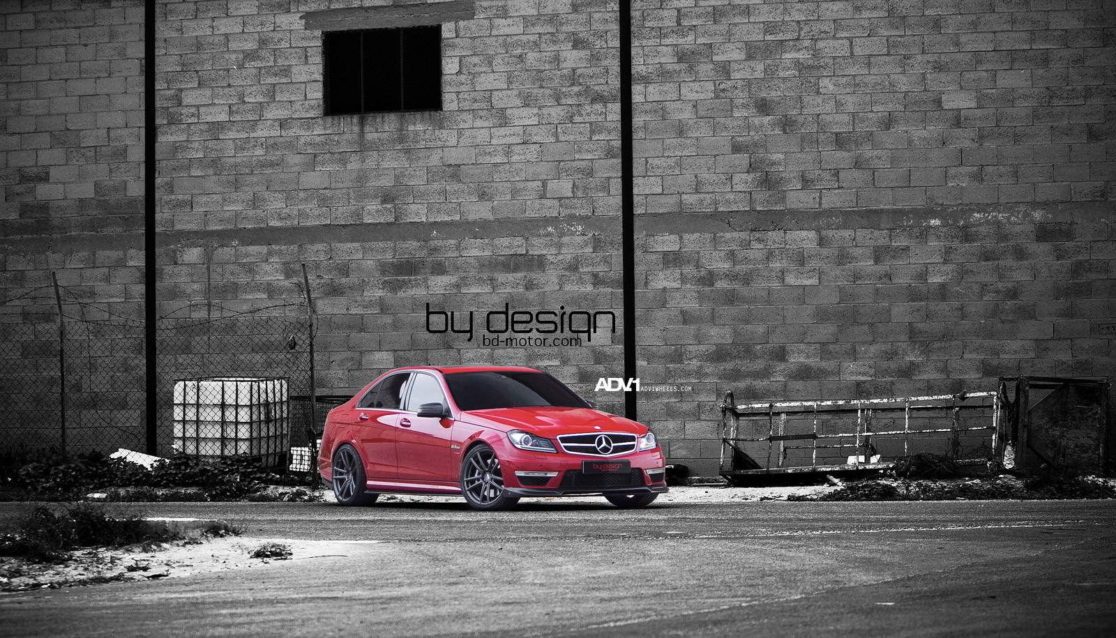 Red Mercedes C-Class Sedan With AMG Tweaks - Photo by ADV.1