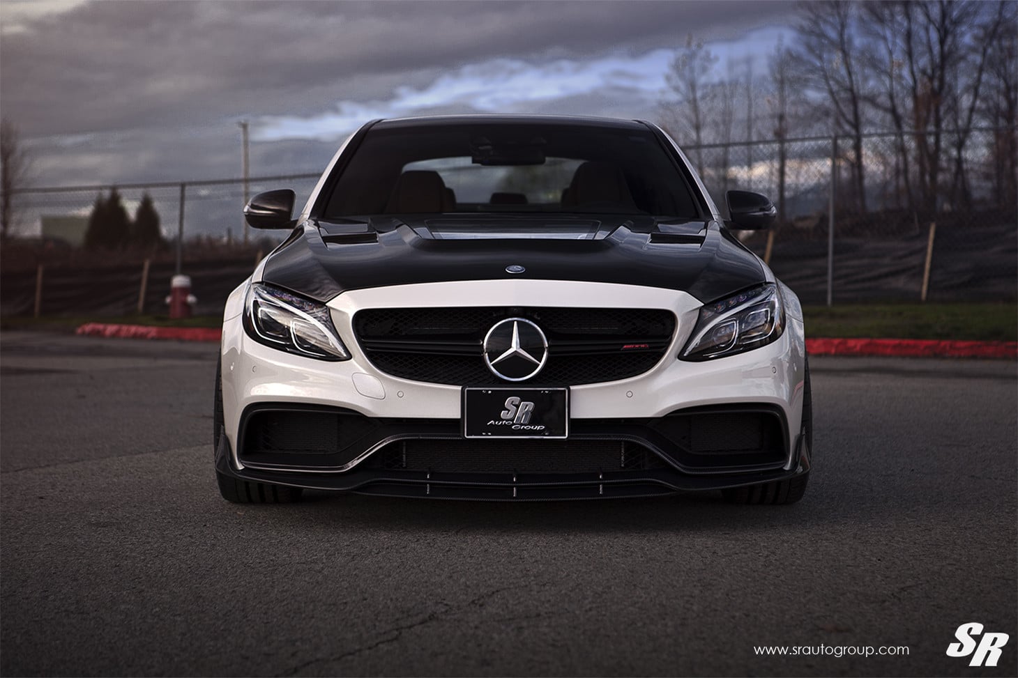 Custom LED Headlights on White Mercedes C Class - Photo by SR Auto Group
