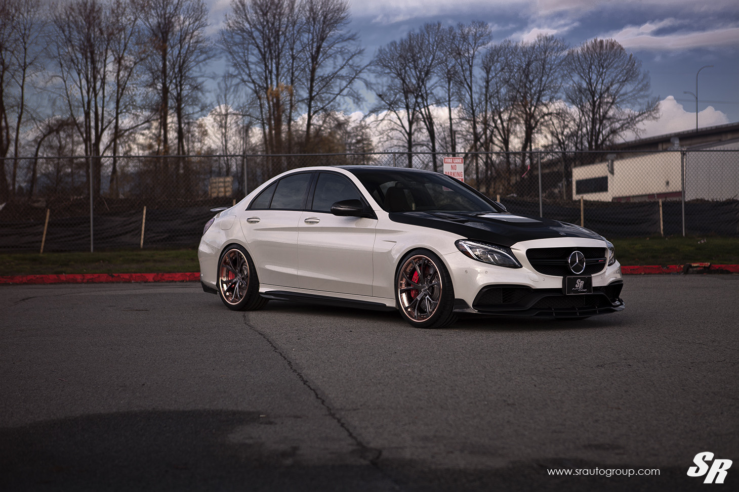 Aftermarket Side Skirts on White Mercedes C Class - Photo by SR Auto Group