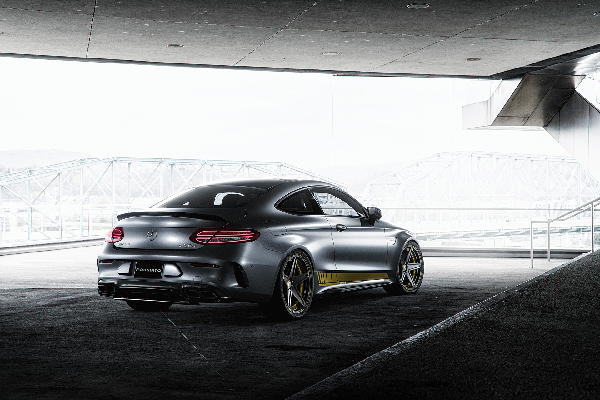 Gray Mercedes C Class Rear Lip Spoiler - Photo by Forgiato
