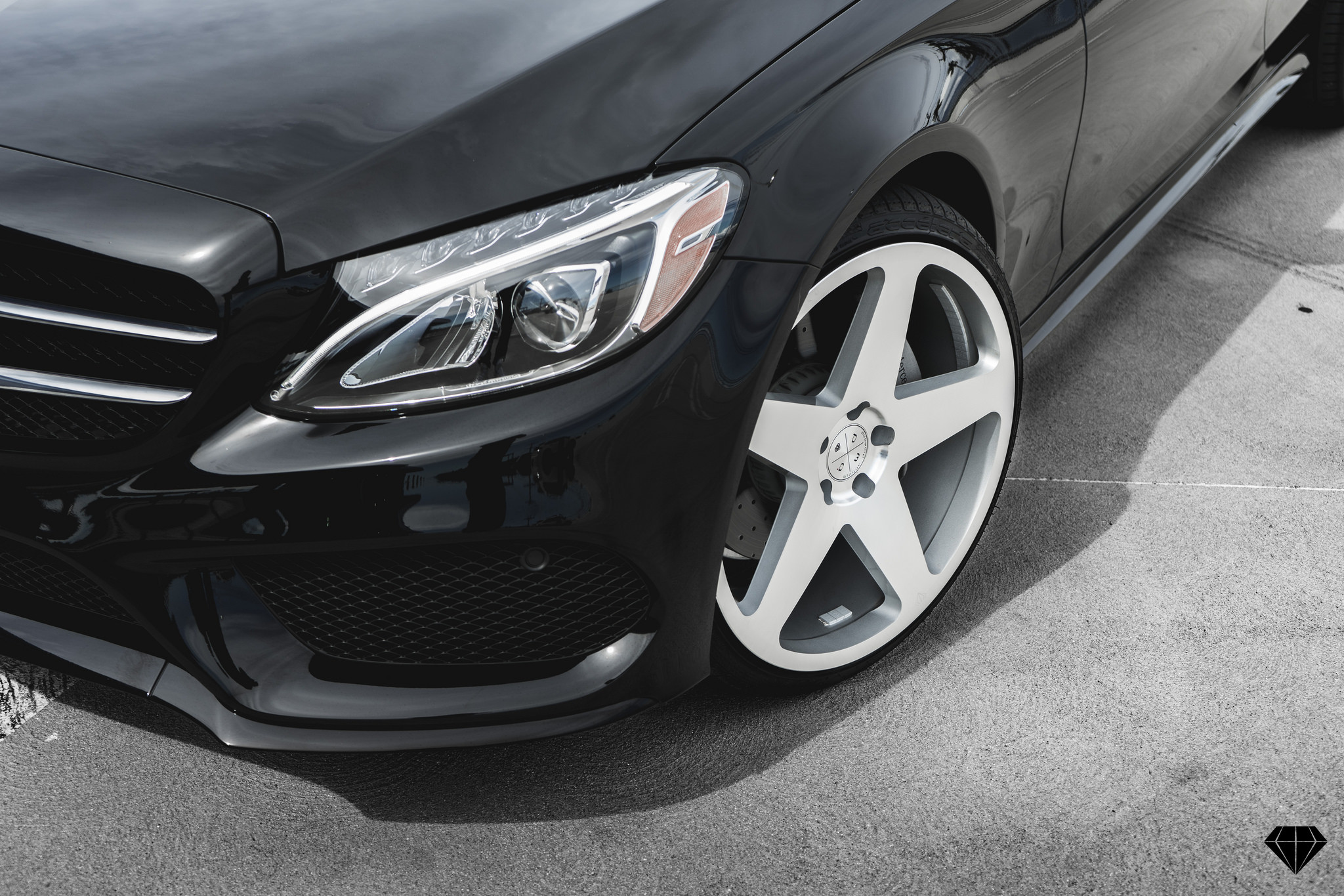 BD 15 Blaque Diamond Wheels on Black Mercedes C Class - Photo by Blaque Diamond Wheels