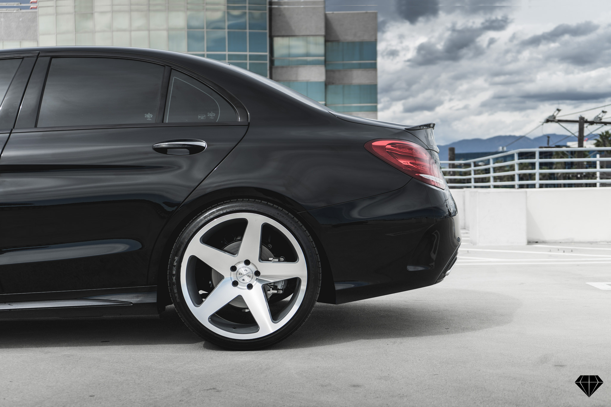 Custom Black Mercedes C Class on Nexen Tires - Photo by Blaque Diamond Wheels
