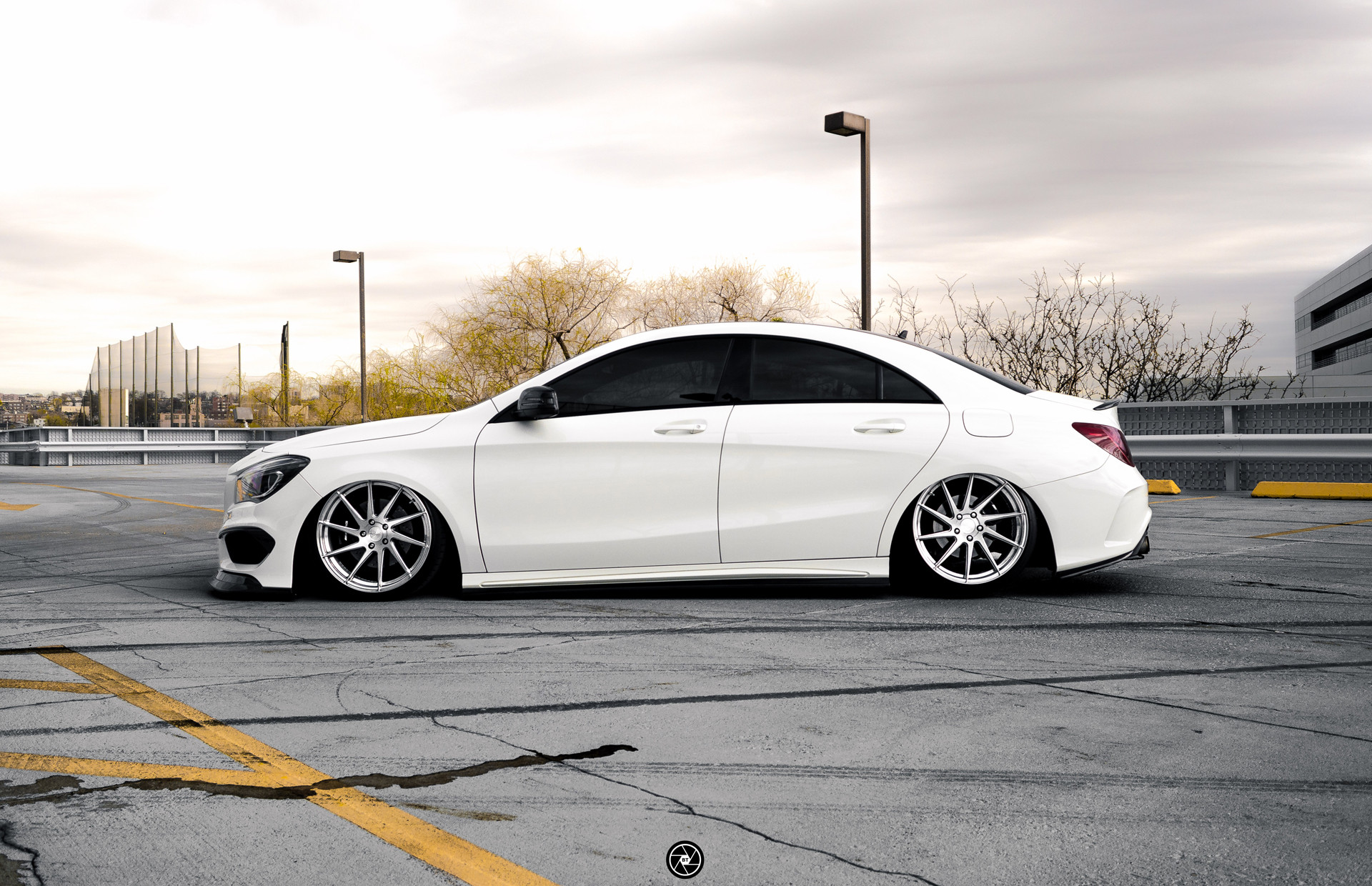Polished Avant Garde Rims on White Mercedes CLA  - Photo by Avant Garde Wheels