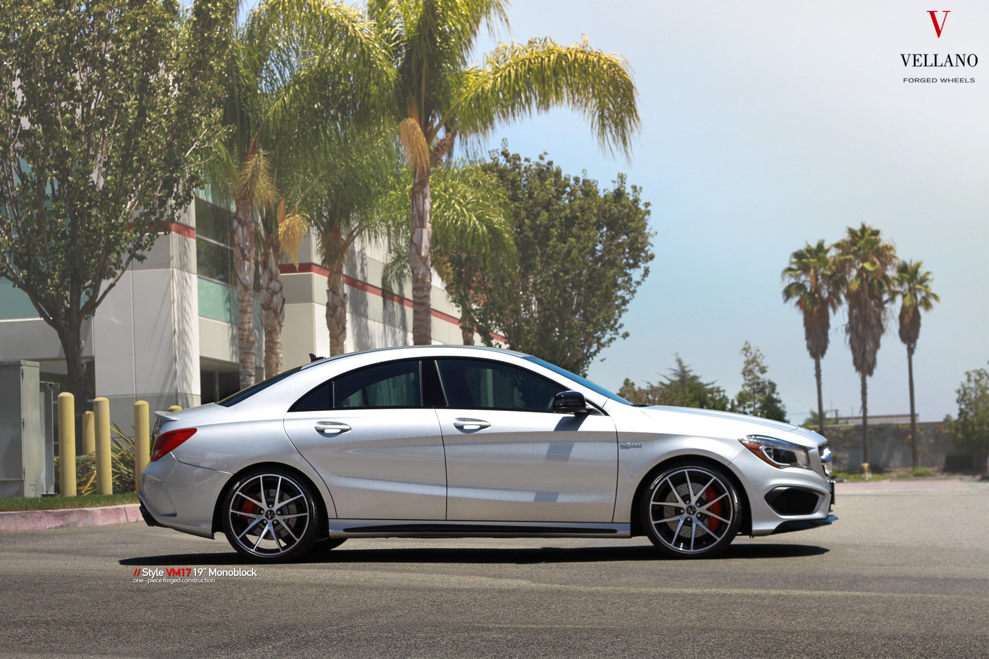Chrome Vellano Rims on Silver Mercedes CLA Class - Photo by Vellano