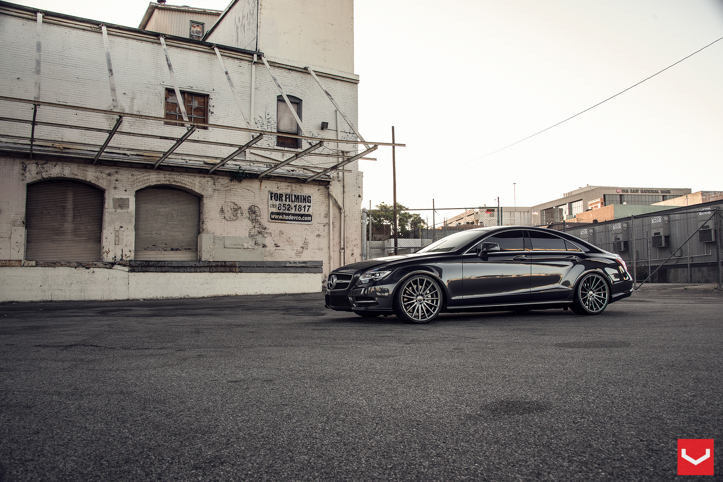 Gunmetal Vossen Wheels on Gray Mercedes CLS - Photo by Vossen