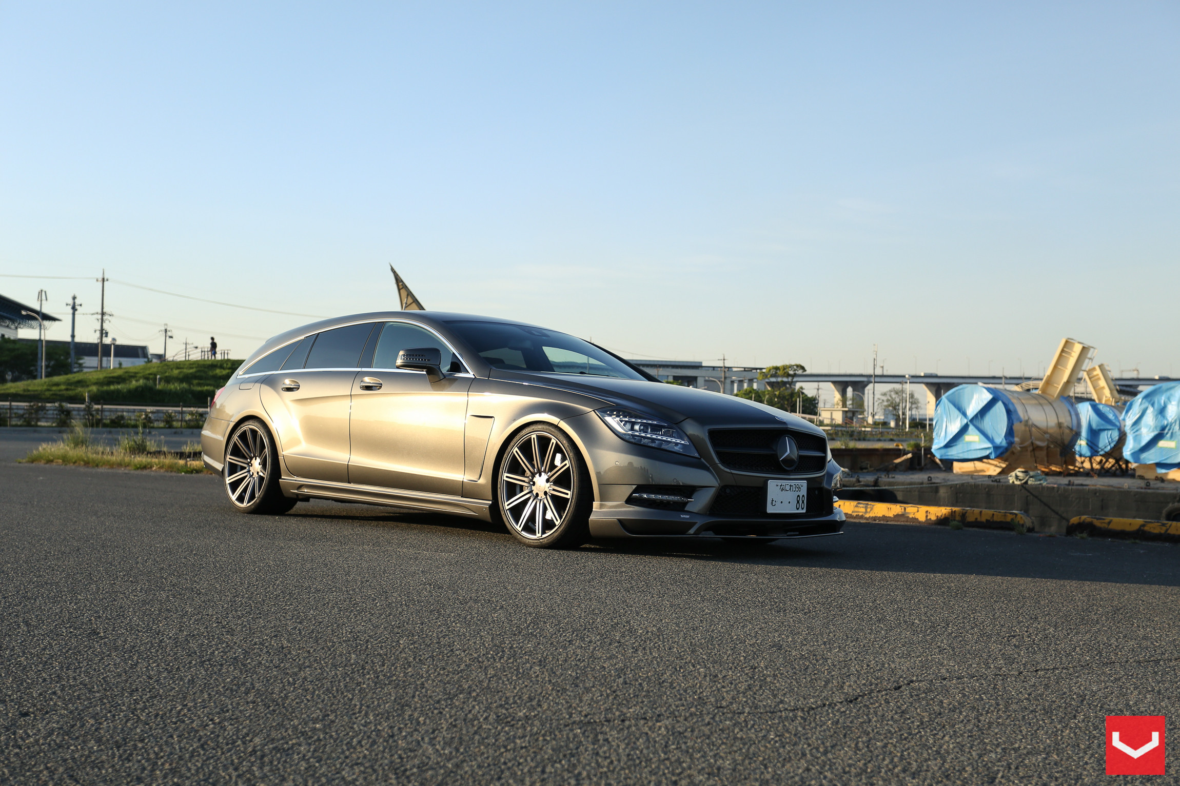 Mercedes CLS with Custom Front Bumper Cover - Photo by Vossen